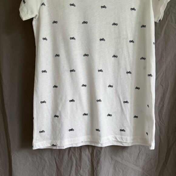 J.Crew Collector Tees Motorcycle Print T-Shirt White Indie Soft Grunge Sz Large - Picture 5 of 10